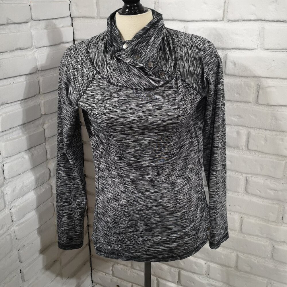 90 Degree by Reflex Ladies Size Medium Black & Grey Brushed Fleece Lining Top